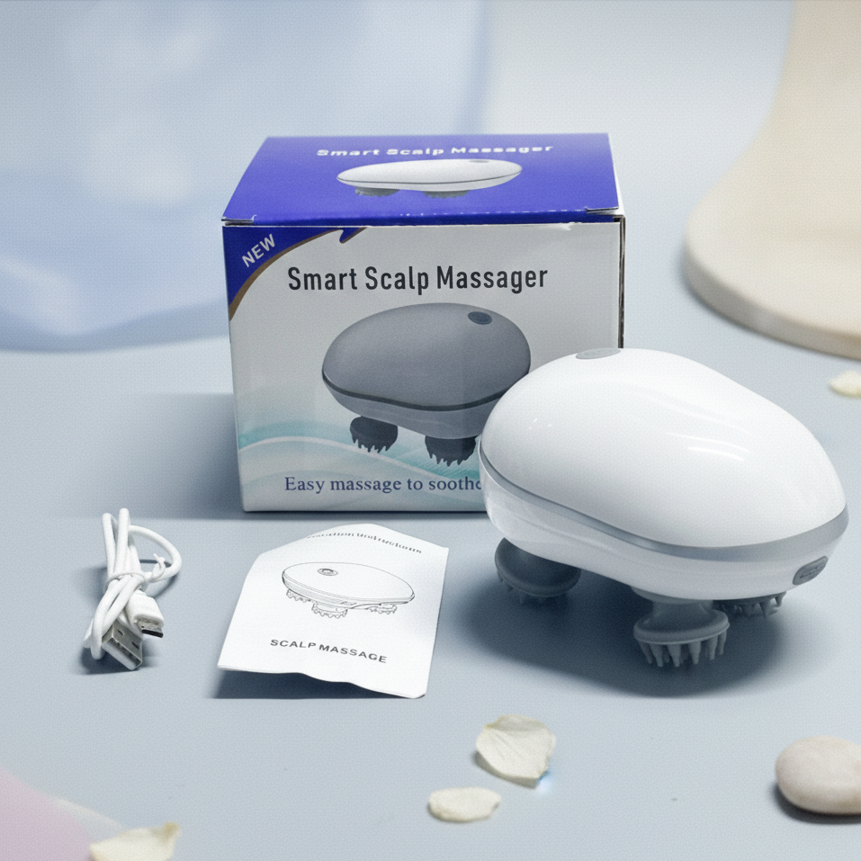 Smart Electric Scalp Massager With Soft Silicone Massage Heads
